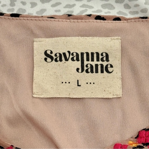 Savanna Jane Boho Leopard Rayon Blend Colorful Print Shift Dress Size L - Picture 8 of 8